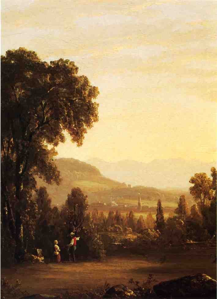 Sanford Robinson Gifford Landscape with Village in the Distance